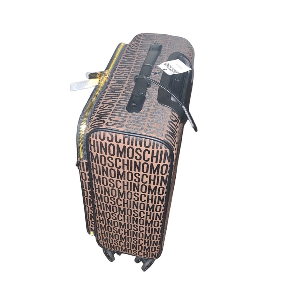 💕HP💕NWT MOSCHINO ALL-OVER LOGO NYLON TROLLEY CASE CARRY ON💕 - Picture 13 of 16